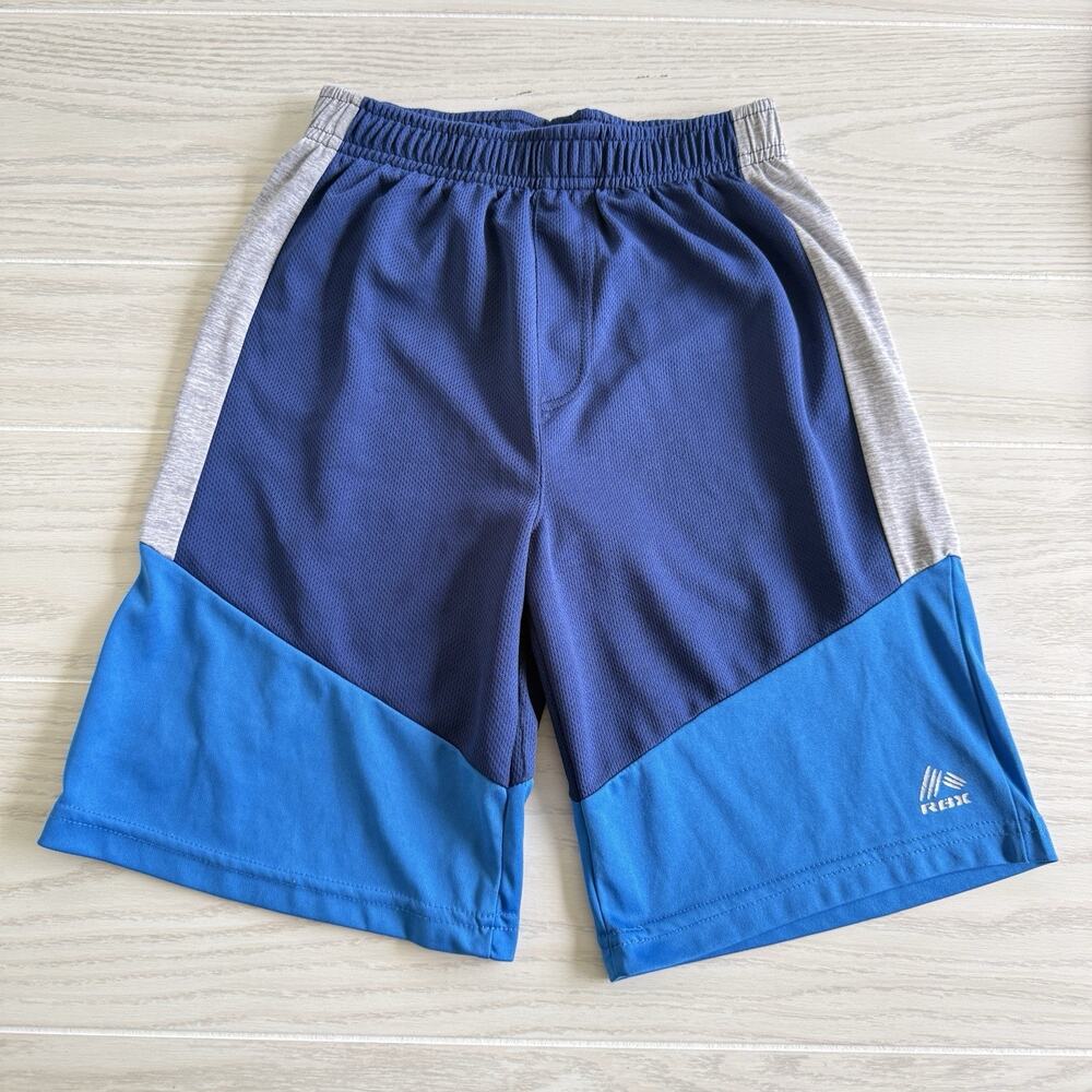 RBX Boys Blue Heather Gray Basketball Athletic Pull On Shorts Size 10